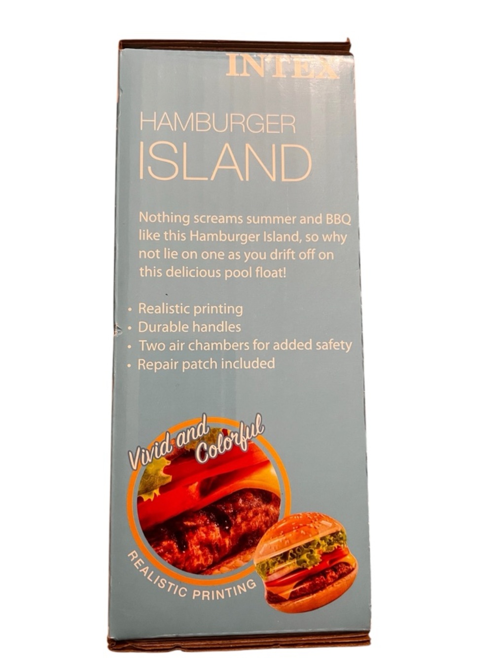 Intex Hamburger Burger Pool Island Float Inflatable Mat Raft Large 57” x 56” - Picture 8 of 9